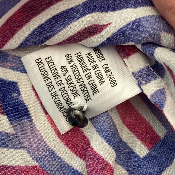 Robert Graham Elizabeth Swirl Silk Print Blouse Sz XS - Picture 4 of 8